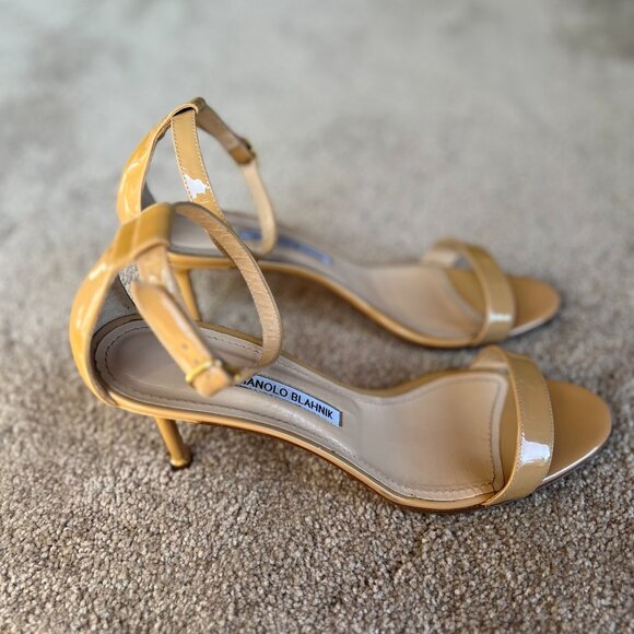 MANOLO BLAHNIK CHAOS 70 LEATHER SANDALS SIZE IT41 - Picture 6 of 10